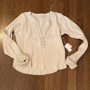 Free People Waffle Top
